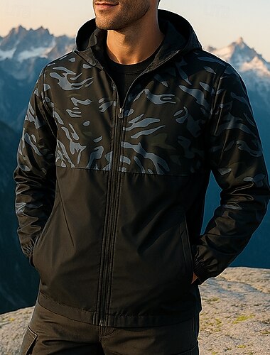  Hombre Chaqueta para exteriores Chaqueta para senderismo Chaqueta rígida Al aire libre Impermeable Resistente al Viento Trajes de senderismo Ropa de senderismo Primavera Otoño Camiseta Camping