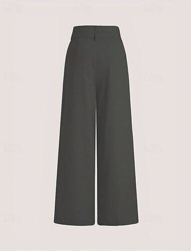  女性用 ワイドレッグ パンツ パラッツォパンツ ファッション ストリートファッション 全長 ハイウエスト 平織り 通気性 快適 ストリート デイリーウェア お出かけ ブラック ピンク アプリコット グレー 夏 春 レギュラー