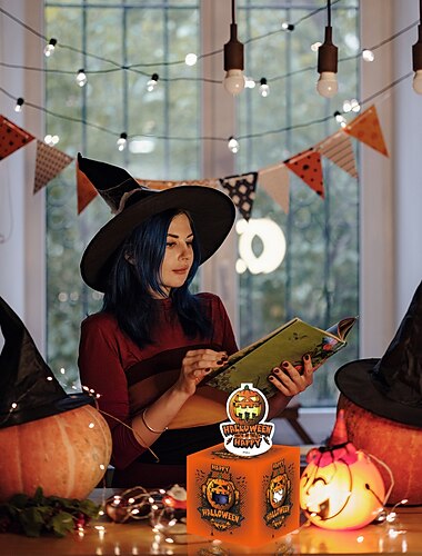  Adesivi carini di Halloween per bambini, decorazioni di Halloween alla moda con "dolcetto o scherzetto" e adesivi spaventosi con zucche, scheletri, fantasmi e ghoul, adesivi in vinile impermeabili per