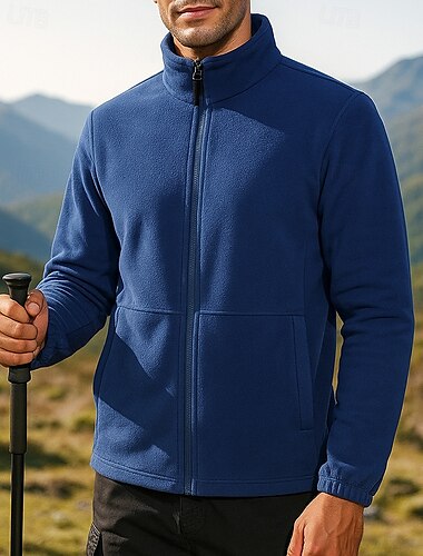  Voor heren Fleece jas Winter Buitenshuis Warmte-isolerend Kleding Bovenlichaam Marine Blauw