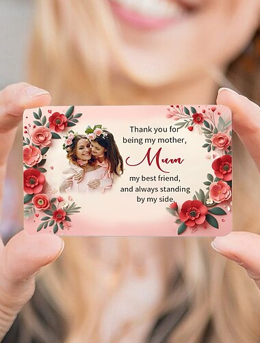  personalisierte Foto-Geldbörsenkarte, individuelles Geschenk für Mama, individuelle Deko-Karte für Damen-Geldbörse, perfektes Muttertagsgeschenk für Mama, Oma und ihre Lieben