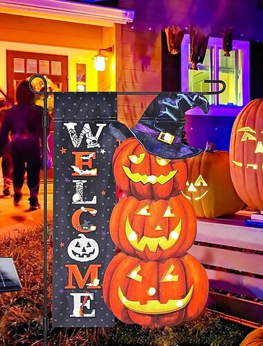  Halloweenská vlajka mimozemské zahrady halloweenská zahradní dekorace festivalová dekorace vlajka oboustranná trojrozměrná zahradní vlajka