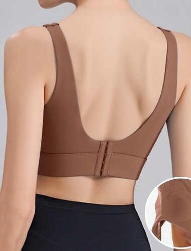  Per donna Canotte da allenamento Reggiseno sportivo Intimo / Maglia Intima Supporto medio Traspirante Senza fili Imbottito Colore Solido / Tinta Unita Sport Abbigliamento sportivo Nero Bianco