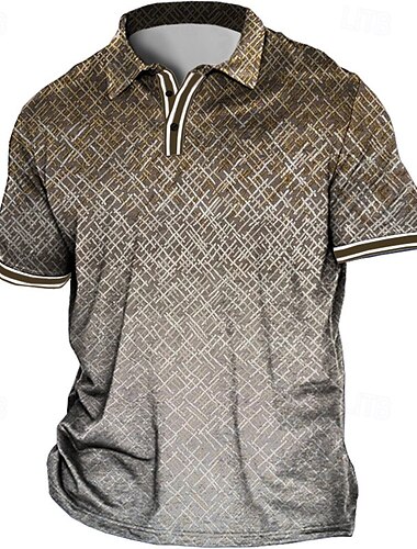  Per uomo Plus Size POLO Grande e alto Stampe astratte Collo ripiegabile Stampa Manica corta Primavera estate Sportivo Di tendenza Streetwear Originale Esterno Strada Top