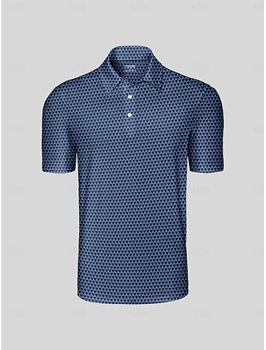  Homens Camisa polo de caminhada Azul Escuro Manga Curta Blusas Roupas de golfe, roupas, roupas, roupas