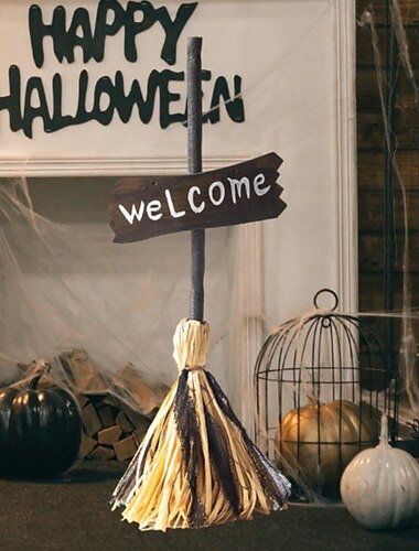  Halloween häxa kvast rekvisita halloween tillbehör, dekorationer, med musik och ljus fotoklubb rekvisita halloween kvastskaft