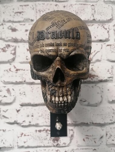 Totenkopfhalter für Motorradhelme, Helmaufbewahrungsregal, Wandhalterung, Hutständer, Totenkopfhelmständer, Kunstharzhandwerk, für Mäntel, Mützen, Baseballs und Rugbyhelme