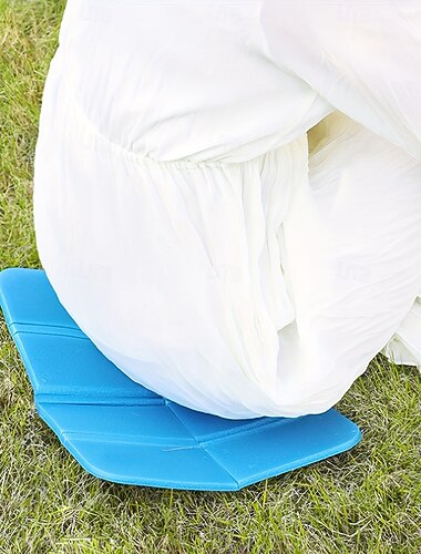  υψηλής ποιότητας πτυσσόμενα μαξιλάρια καθίσματος, αδιάβροχα, φορητά μαξιλάρια καθίσματος εξωτερικού χώρου για κάμπινγκ, ψάρεμα, πικνίκ, παραλία, πεζοπορία - ανθεκτικό γρασίδι &μπλε, καλύμματα