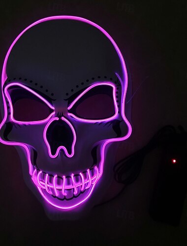  Eng Schedel/skelet Masker LED-masker Gloed in het donker Led-verlichting Volwassenen Voor heren Dames Uniseks Halloween Carnaval Feest Prestatie Gemakkelijke Halloween-kostuums Aankleden