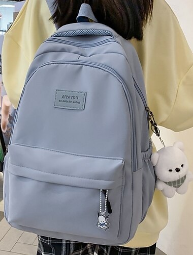  Per uomo Per donna Ragazzi Zaino Zaino scolastico Zaino Funzionale Scuola Quotidiano Nylon Regolabile Grande Capacità Impermeabile Cerniera Nero Bianco Rosa