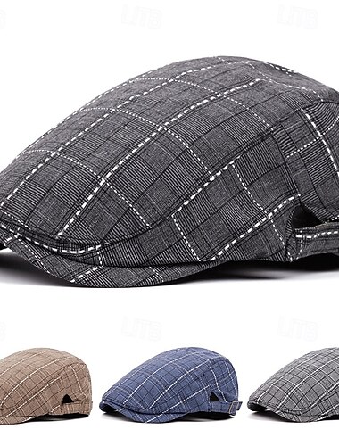  berretto a quadri alla moda da uomo e da donna - ripiegabile, lavabile a mano, autunnale &berretto alla moda primaverile, berretto alla moda autunnale con motivo a quadri, berretto ripiegabile