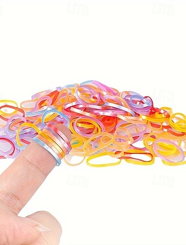  500本の極厚高弾性シリコン馬腱 - 耐久性のあるたてがみ &馬の尾の毛バンド、白黒の馬の毛を縛るためのアクセサリー、たてがみを固定するバンド、柔軟な馬のバンドhighel