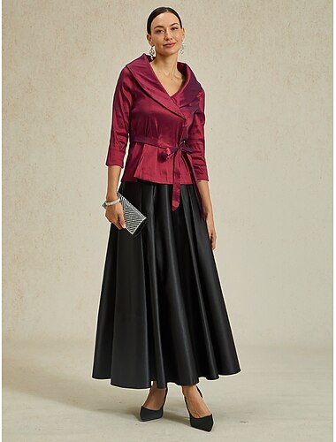  Per donna Gonna Elegante Vintage Moda Maxi Misura del girovita medio Gonne Arricciato Pieghettato Tasca Micro-elastico Capodanno Abbigliamento da sera Nero Primavera Seta come il raso