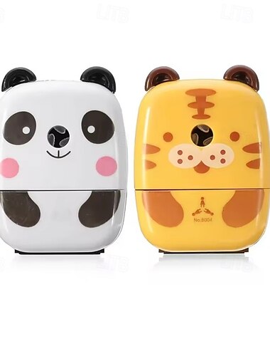  djurformad tecknad panda tiger pennvässare barn skola sipplies hemmakontor skrivbord