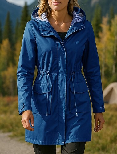  Femmes Coupe-Vent Veste de randonnée Imperméable Extérieur Imperméable Coupe-vent Tenues de randonnée Vêtements de randonnée Printemps Automne Top Camping / Randonnée / Spéléologie Course Couleur Unie