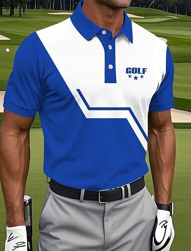  Homens Golf Linha Pólo Camisas Polo Esportivas Manga Curta Camisas polo Camisas de colarinho Roupa de Esporte Roupa Esportiva Esportes Botões Verão Preto Vermelho Azul