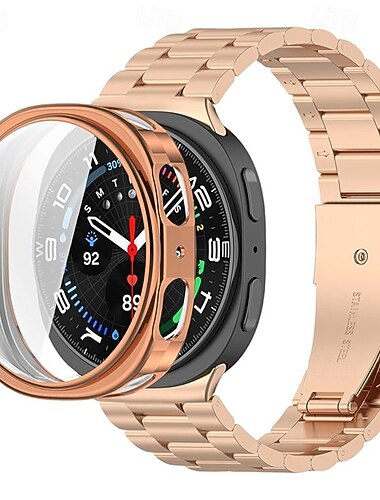 צפו בנד ל Samsung Galaxy שעון 8 40/44 מ"מ שעון 8 קלאסי 46 מ"מ צפו באולטרה מתכת אל חלד תַחֲלִיף רצועה אבזם נירוסטה רצועת ספורט להקה עסקית צמיד