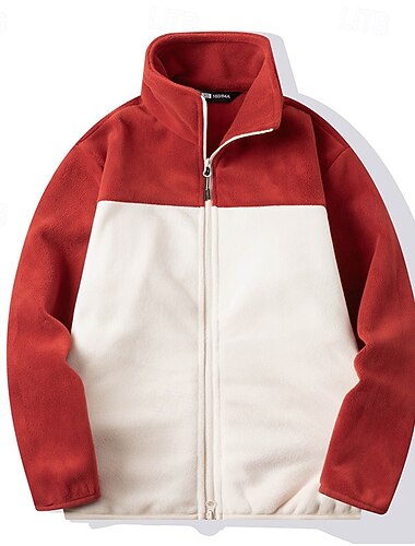  Herre Fleece-jakke Termisk jakke Utendørs Termisk Varm Turantrekk Turklær Vinter Høst Topper Camping / fotturer / grotting Løp Lapper Svart Rød Grønn