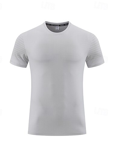 Herre Performance skjorte Sport-T-shirt Kortærmet Rund hals Toppe Udendørs Hurtigtørrende Svedreducerende lugtdæmpende Åndbart Polyester Sort Hvid Blå Tennis Golf Løb