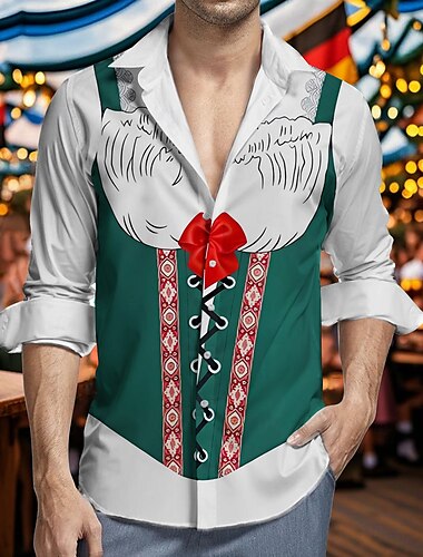  Oktoberfest Olut Dirndl-tuloste Hawaii paidat Havaijilaispaita baijerilainen München Saksa Kuvitettu Käyttötarkoitus Miesten Aikuisten Karnevaali Oktoberfest-olut 3D-tulostus Loma Juhla