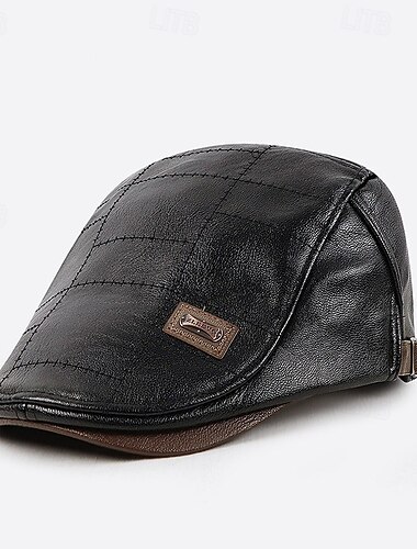  Para otoño e invierno, elegante boina retro de cuero sintético para caballero, gorra snapback informal para viajes y fiestas en la playa.