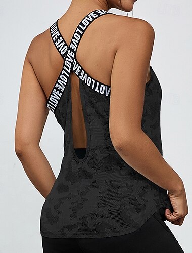  Dame Yoga-BH Sportstopp SportsBH-er Pustende Kryssrygg Ermeløs sport Helfarge Topper Til Treningsstudio Treningsklær Pilates Sportsklær