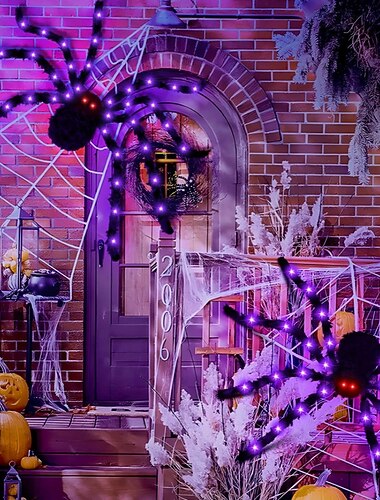  1 stuk Halloween 125/150/200cm oog gloeiend lang been gloeiend simulatie spin decoratief licht binnen en buiten feest horror en vreemde sfeer decoratief licht