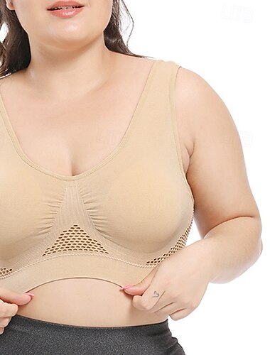  Per donna Reggiseno da yoga Reggiseno sportivo Intimo / Maglia Intima Abbigliamento leggero Traspirante Senza ferretto Imbottito Colore Solido / Tinta Unita Sport Abbigliamento sportivo Nero Bianco