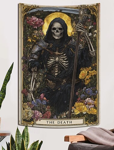  Häxan tarotkort stil Wall Tapestry bakgrund gotisk ockult Halloween dekoration för Halloween 2025 vardagsrum sovrum
