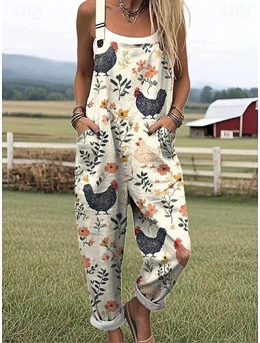  Per donna Pagliaccetto Attivo Grafico Senza Maniche Bottoni Vacanza Streetwear Vestibilità comoda Bianco Giallo Rosa Estate