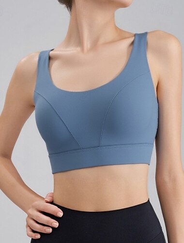  Per donna Canotte da allenamento Reggiseno sportivo Intimo / Maglia Intima Supporto medio Traspirante Senza fili Imbottito Colore Solido / Tinta Unita Sport Abbigliamento sportivo Nero Bianco