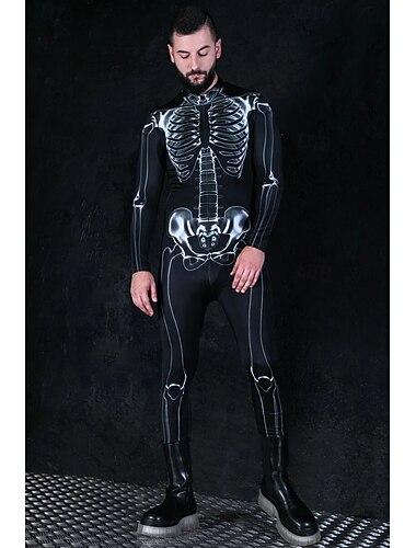  schedel skelet bodysuit halloween groep koppels kostuums full body catsuit griezelig kostuum mannen vrouwen jongens kinderen volwassenen optreden feest club halloween carnaval dag van de doden
