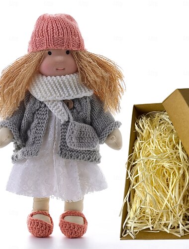  bambola waldorf in cotone, bambola artista, confezione regalo per pollice festival fatta a mano