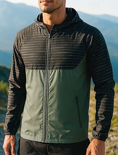  Per uomo Giacca a Vento Giacca rigida Esterno Impermeabile Antivento Abbigliamento da trekking Abbigliamento da trekking Primavera Autunno Top Campeggio / Escursionismo / Speleologia Corsa Patchwork
