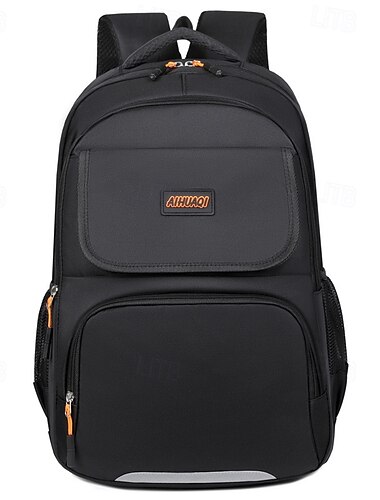  Men’s Black Laptop Backpack – Large Capacity Water-Resistant School Bag for College, Work & Daily Commute