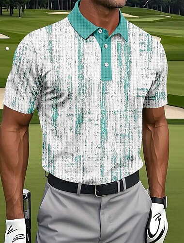  Per uomo Astratto Golf Magliette Polo a Nido d'Ape Maglia da golf Manica Corta Magliette polo Camicie con Colletto Abbigliamento Sportivo Casual All'aperto Athleisure Abbigliamento quotidiano Stampa