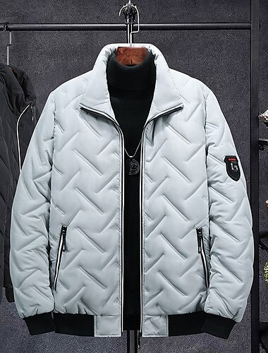  Voor heren Pufferjack Winterjack Winter Buitenshuis Thermisch Warm Kleding Bovenlichaam Zwart Groen Grijs