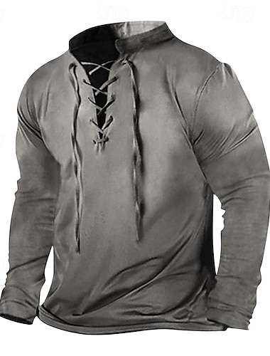  Per uomo Maglia Nero Rosa Blu Verde Cachi Colletto Mao Semplice Allacciato Sport & Outdoor Quotidiano Ferie Poliestere Streetwear Essenziale Casual Primavera Autunno Abbigliamento Felpe con cappuccio