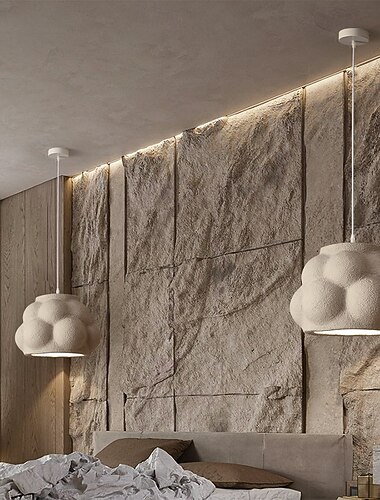  Cloud Wabi Sabi pendellampe, 28 cm højde, varmt hvidt lys, E26 E27, justerbar kæde