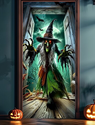 Halloween Deurkappen Deurtapijt Angstaanjagende Scarecrow Deurgordijn Decoratie Achtergrond Deurbanner voor Voordeur Boerderij Feest Indoor Outdoor Decor Benodigdheden