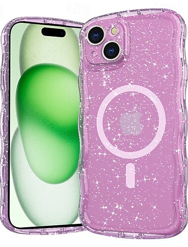  telefon Etui Til Apple AirTag iPhone 16 Pro Max Plus iPhone 15 Pro Max Plus Bakdeksel Magnetisk adsorpsjonsveske Gjennomsiktig Magnetisk Støtte trådløs lading TPU