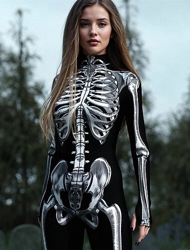  Schedel/skelet Halloween Romper Catsuit voor het hele lichaam Eng kostuum Kinderen Volwassenen Voor heren Dames Jongens Halloween Carnaval Dag van de Doden Prestatie Feest Club Gemakkelijke
