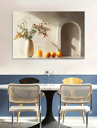  minimalistisk stil moderne vase kunst lerretsmaleri rammeløs stue og soverom veggdekorasjon hvit