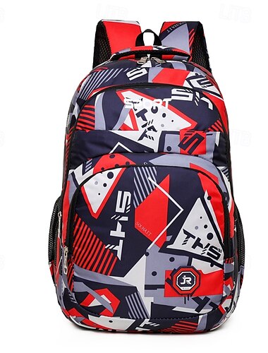  mochila escolar camuflada geométrica para meninos – mochila esportiva leve para alunos do ensino fundamental e médio