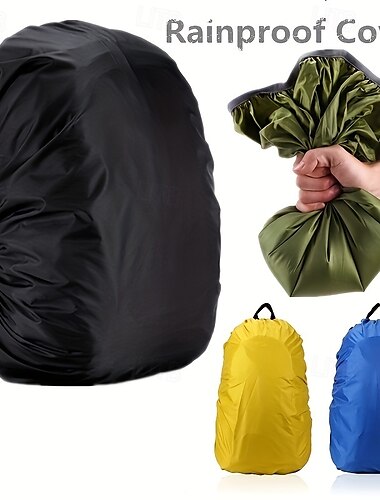  Mochila portátil durável para atividades ao ar livre, 1 mochila vibrante com capa, ideal para viagens, acampamentos e acessórios esportivos, equipamentos de acampamento