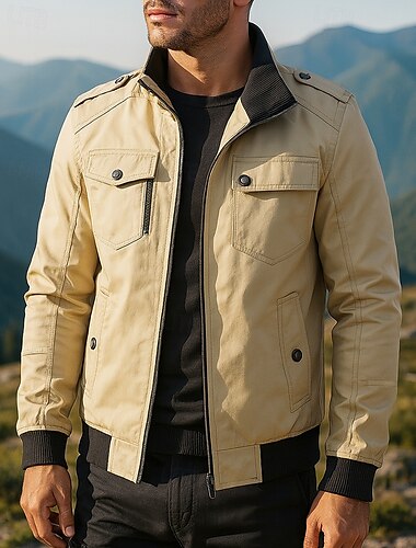 Men's Windbreaker Hiking Jacket Outdoor Windproof Hiking Outfits Hiking Clothes Spring Autumn / Fall Top Camping / Hiking / Caving Running Black Red Green