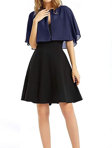  Women's Wrap Elegant Sun Protection Short Sleeve Chiffon Wedding Wraps With Pure Color For Wedding Summer