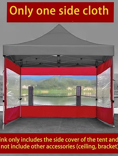  Tenda da campeggio antivento per 6 persone con tenda rossa &Pannelli laterali trasparenti - design leggero e portatile per tutte le stagioni per campeggio, picnic, spiaggia, cortile - include