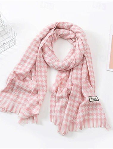  Per donna Sciarpa rettangolare Sciarpe da donna Streetwear Quotidiano Data Grigio Nero Marrone Sciarpa Pied-de-poule