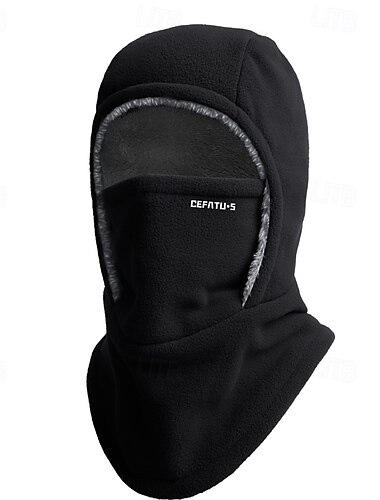  Termisk balaklava for menn og kvinner, vindtett skihette med hørselbeskyttelse for utendørssport, sykling, fisking, fotturer, reiser - strikket polyesterstoff, maskinvaskbar